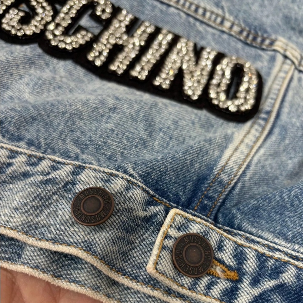H&M x Moschino Short Rhinestone Demin Jacket H&Moschino XS - Picture 4 of 6